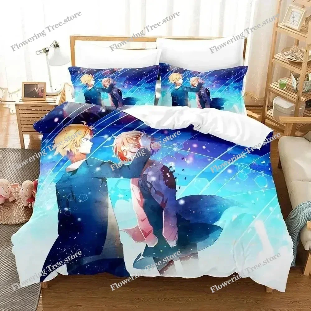 

New Beyond the Boundary Bedding Set Cartoon Anime set Adult Kid Bedroom Duvet cover Sets 3D Kawaii Girl Home textile