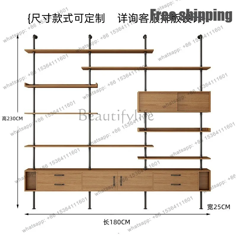 O Integrated High-end Feel Bookcases Wall-mounted Floor-standing Office Bookcases Adjustable Storage