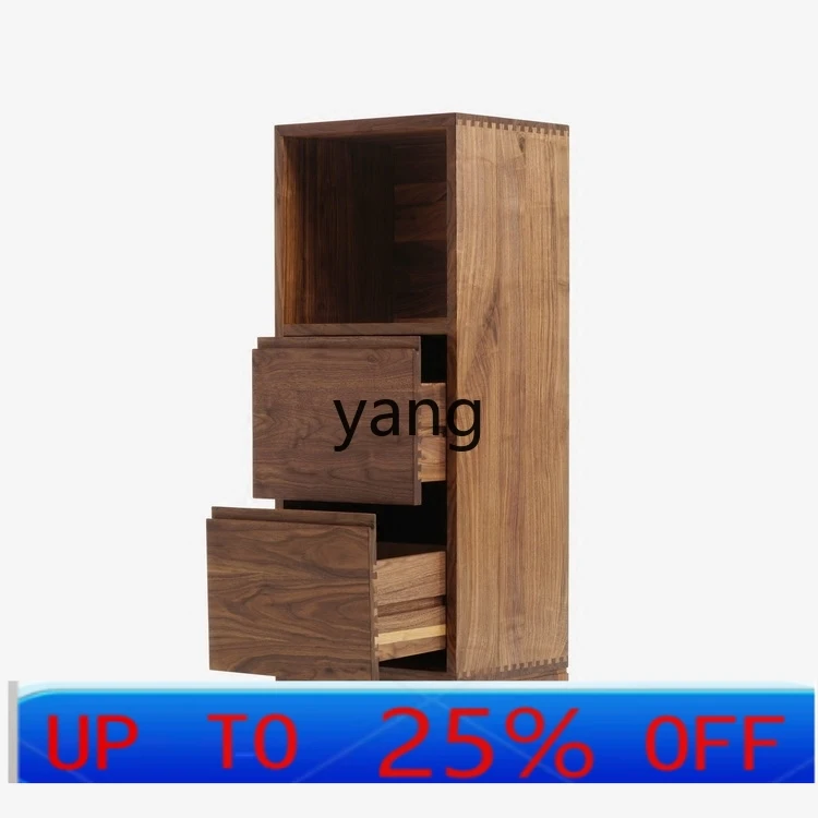 

LMM chest black walnut red oak solid wood side cabinet storage multi-functional locker