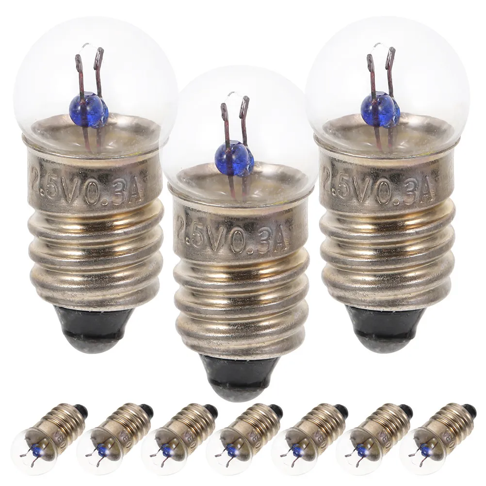 

50Pcs Electrical Experiment Indicator Light Bulbs 2.5V 0.3a Mini Incandescent Screw Base Lamps for Stem Education Science Kits