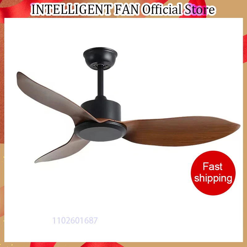 48 Inch Modern Ceiling Fan Without Light DC Remote Control Plastic Blade Bedroom Indoor Industry 220V No Lights Electric Fan