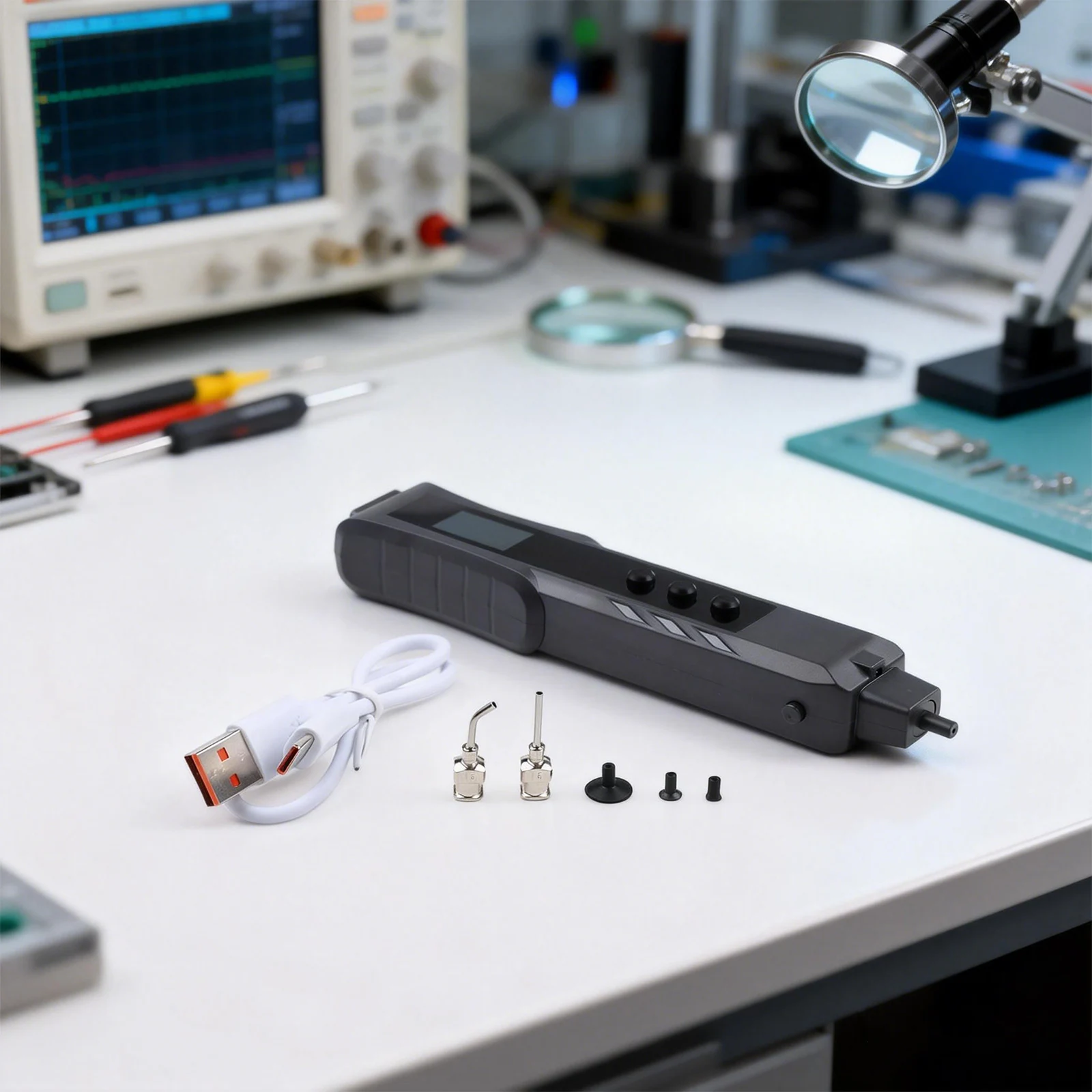 Electric Vacuum Pen With TFT Display For IC Chip Pickup Desoldering Remover Tool For Electronics Lab Work And DIY Crafts
