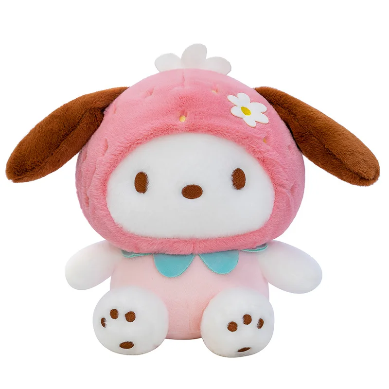 ตุ๊กตาโพชัคโค ซานริโอ้ ขนาด 55 ซม. น่ารัก ลายดอกไม้ สวมหมวก ตุ๊กตาโพชัคโคลายสตรอว์เบอร์รี่ ของขวัญวันเกิด/คริสต์มาสสำหรับเด็ก ของเล่นตุ๊กตาหมอน