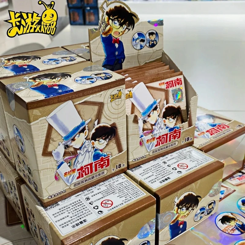 

Genuine Kayou Detective Conan Card Edogawa Konan Mouri Ran Kudou Shinichi Badge Brooch Pins Anime Backpack Hobby Gifts Toy