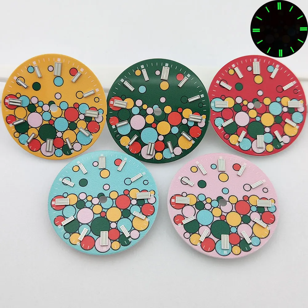 nh35 dial 28.5mm watch dial color bubble dial Ceramic dial Green lumens suitable for NH35/36/4R7S movement watch accessories ﻿