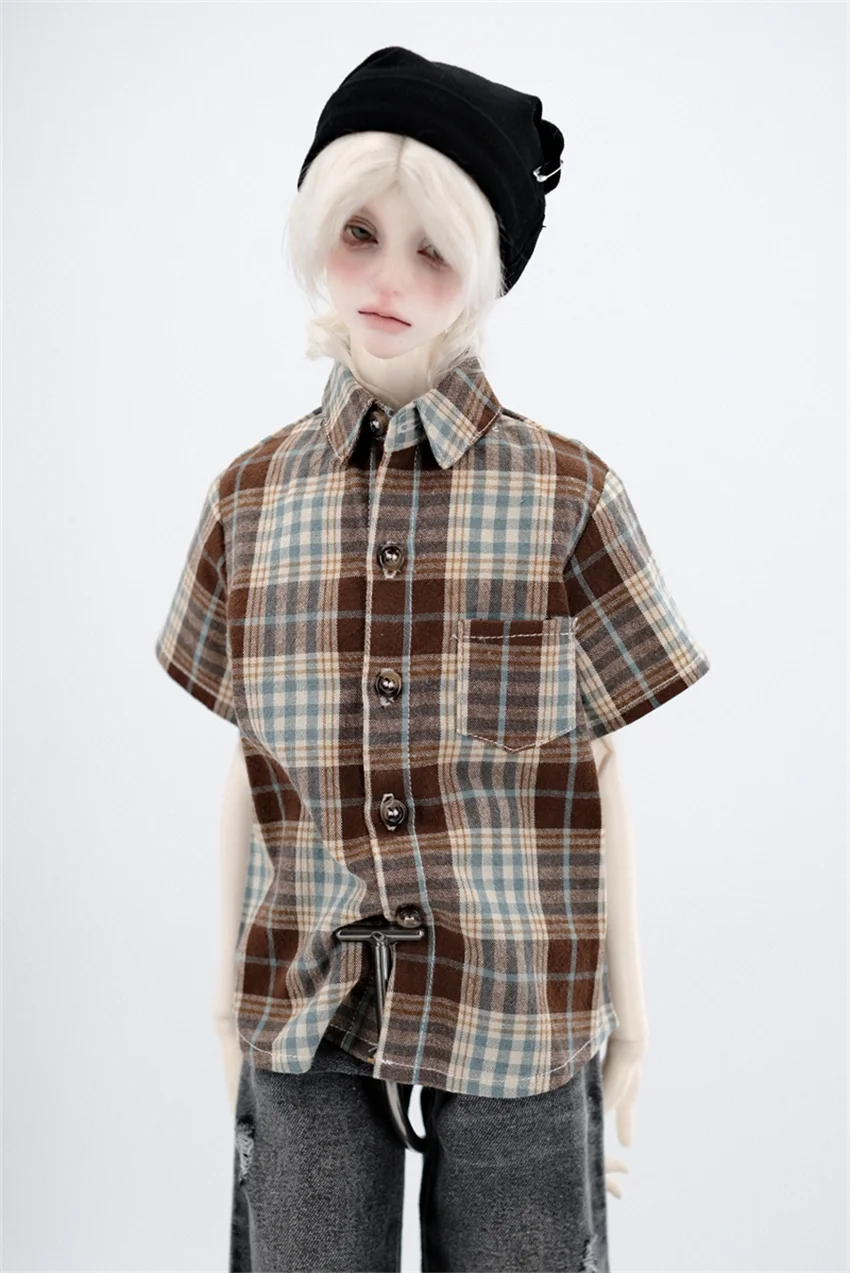 BJD Doll Clothing vings68/ID75 uncle vintage plaid shirt Short sleeve/long sleeve BJD doll accessories(no doll)