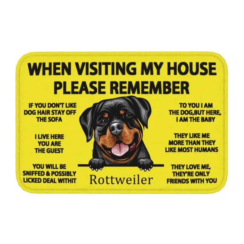 Rottweiler Dog Front Door Floor Entrance Mats Indoor Pet Animal Bathroom Kitchen Doormat Living Room Carpet Rug