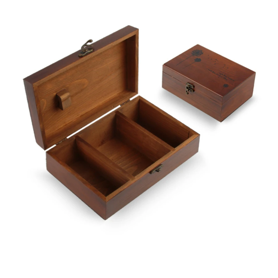 Multifunctional Home Sewing Box Pine Wooden Sewing Box Household Vintage Needle Thread Storage Case Organizer