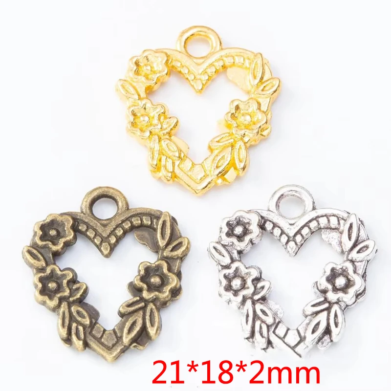 70 Uds 21*18MM Diy aleación estilo chino clásico tallado encanto amor Ins colgante de collar minimalista. judío popular de otoño e invierno