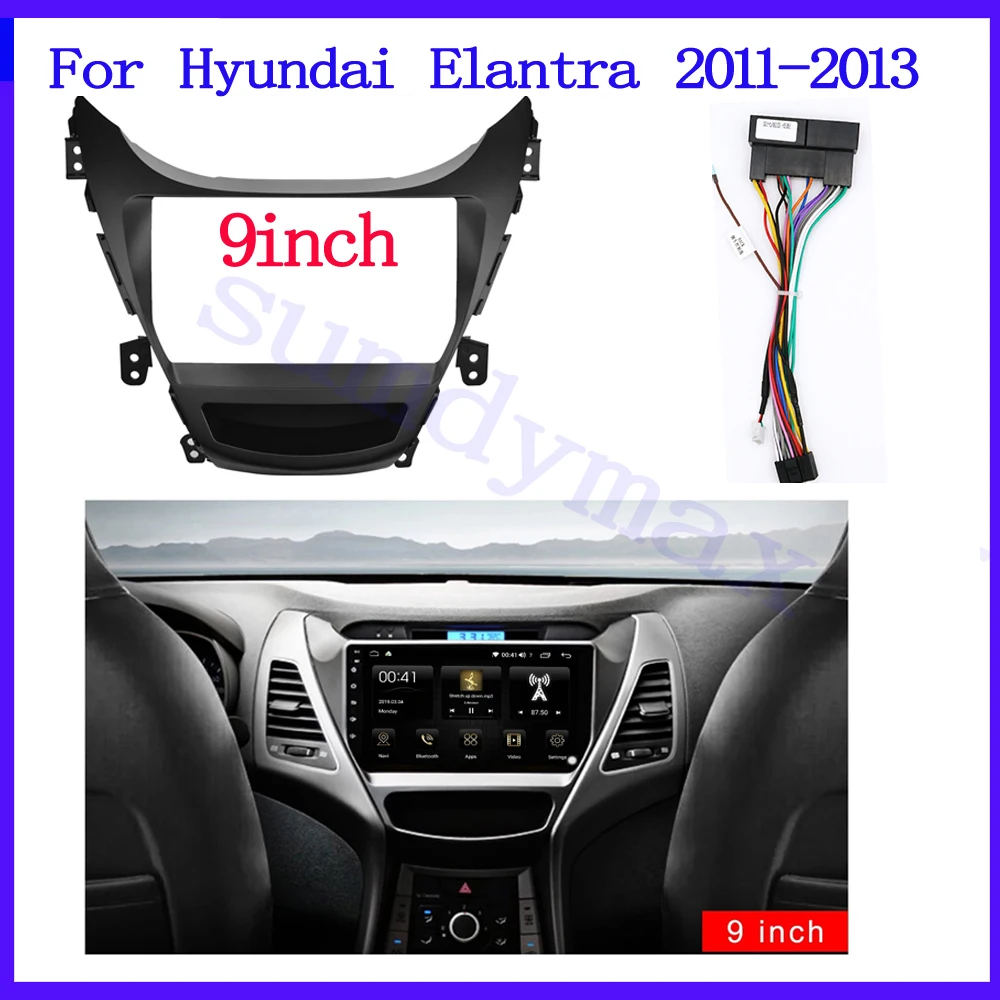 

2 Din 9inch Car Radio Frame Kit For Hyundai Elantra 2010-2013 Auto Stereo Dash Plastic Panel Fascia Trim Bezel Faceplate