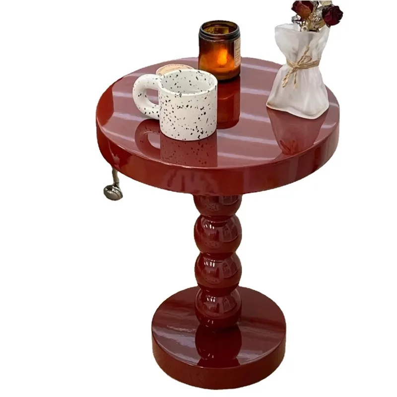 

Simple Internet celebrity sofa side wabi-sabi wind new Chinese bedside solid wood small round table