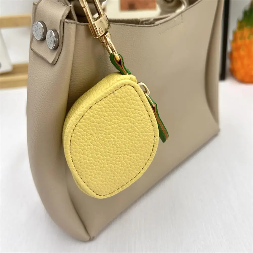 Lemon Fruit Charm Coin Purse Double-Used Charming Fruit Keychain Bag Pendant Cute Mini Pouch Wallet Sweet Style 2025 New Summer
