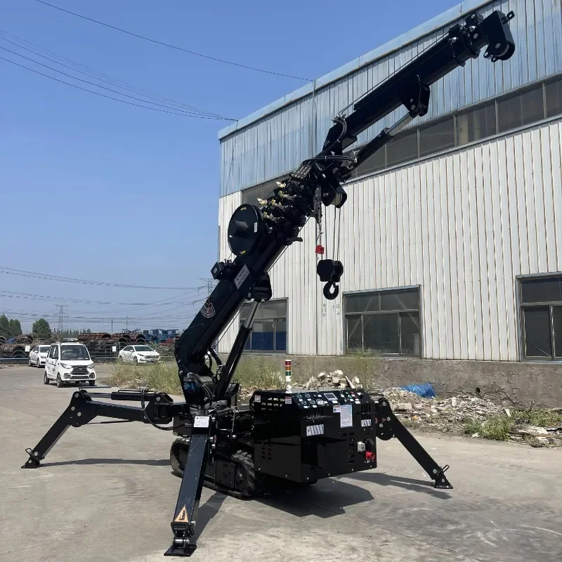 1.2 Ton 3 Ton 5 Ton 10ton Mini Spider Crane Long Boom Spider Lift Telescopic Boom Automatic Crawler Spider Crane