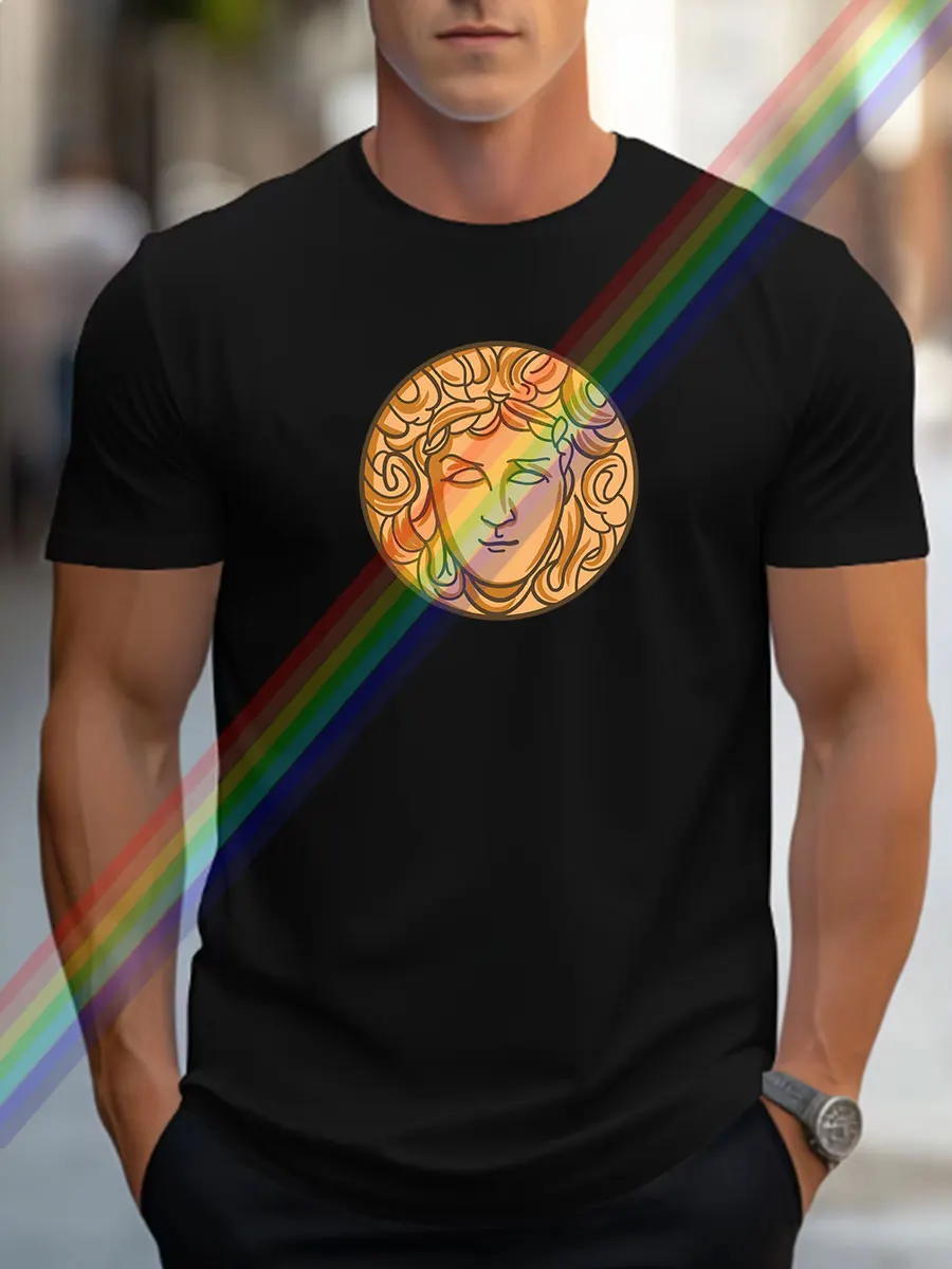 

2024 new luxury men's summer fashion printed T-shirt pure cotton crewneck casual trend High-end Y2K high quality