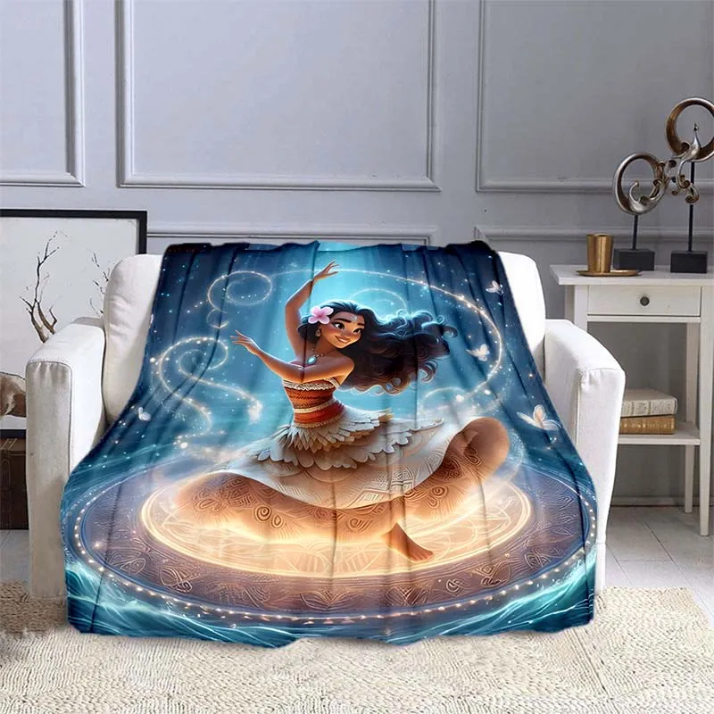 10 Sizes Disney Moana Pattern Blanket Warm Soft Fluffy Kids and Adult Sofa Bed Throw Blanket Outdoor Travel Camping Blanket Gift