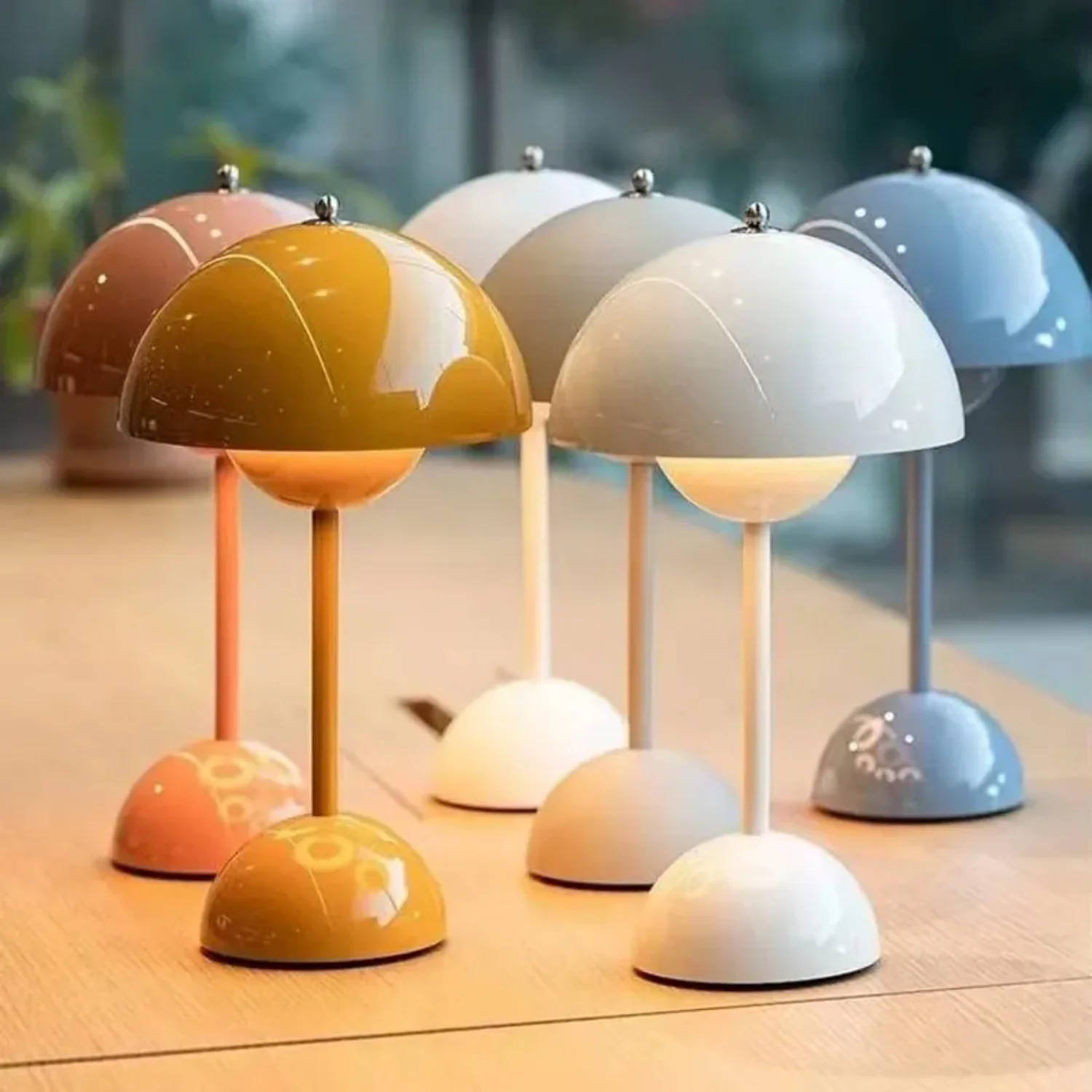 Mushroom Flower Bud LED Desk Table Lamp Bedside Night Light  Bedroom Dining Touch Night Light Simple Modern Decoration