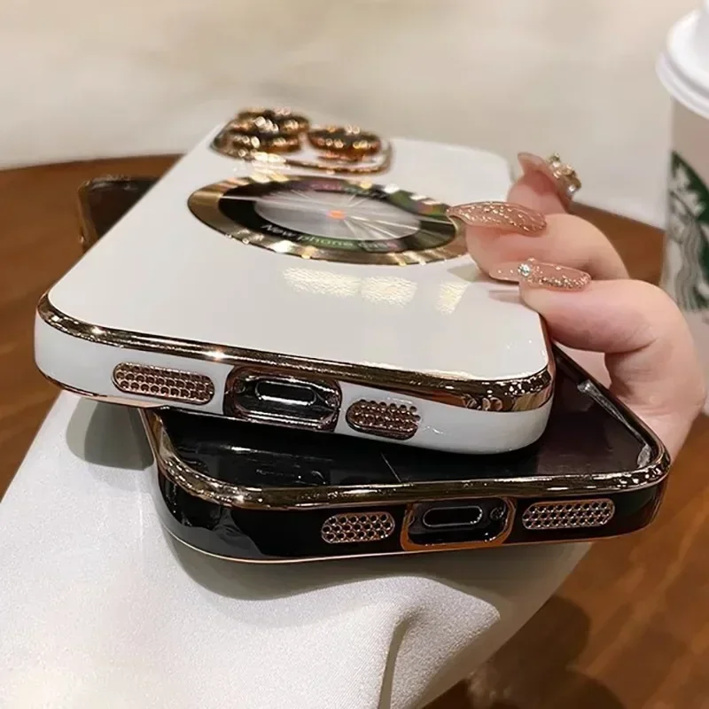 Coque transparente avec logo magnétique Magsafe, coque de protection pour objectif, transparente, adaptée pour iPhone 15, 14, 13, 12, 11 Pro Max Plus