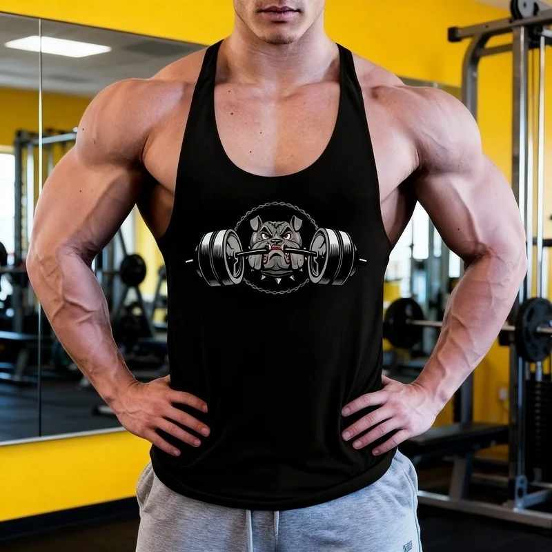 

Mens Y-Back Bodybuilding Stringer Singlet Cotton Gym Tank Top Oversized Quick-Dry Breathable Gym Session Athletic Workout