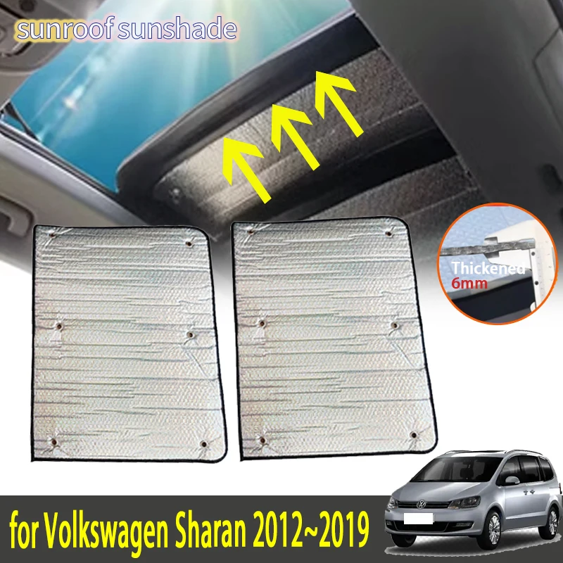 

Sunroof Sunshade for Volkswagen Sharan 2012~2019 2018 Car Accessories Roof 2x Sunscreen Heat Insulation Windshield Aluminum Foil