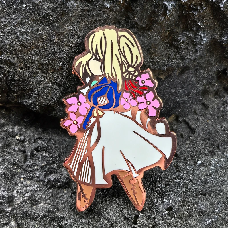 Japanese Anime Pin Badge On Backpack Cartoon Violet Evergarden Brooch Pins For Clothes Broche For Schoolbags Friends Gifts