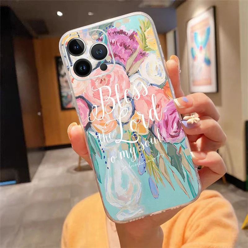 Christian Bible Verses Phone Case For iphone 17 Pro Max Air 16 15 14 13 Pro Max 15 16 Pro 15Plus