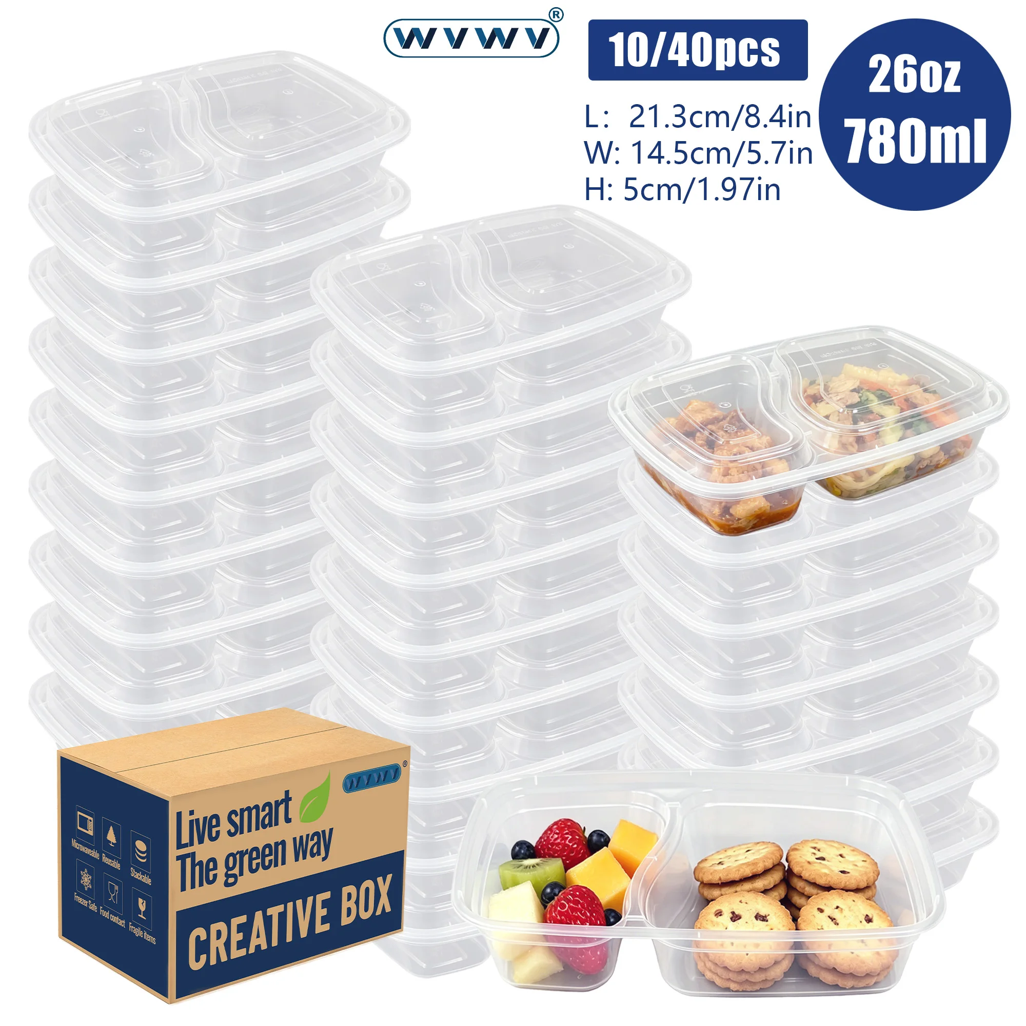 Meal Prep Kit - 10/40 Buah Kotak Makan Siang Plastik