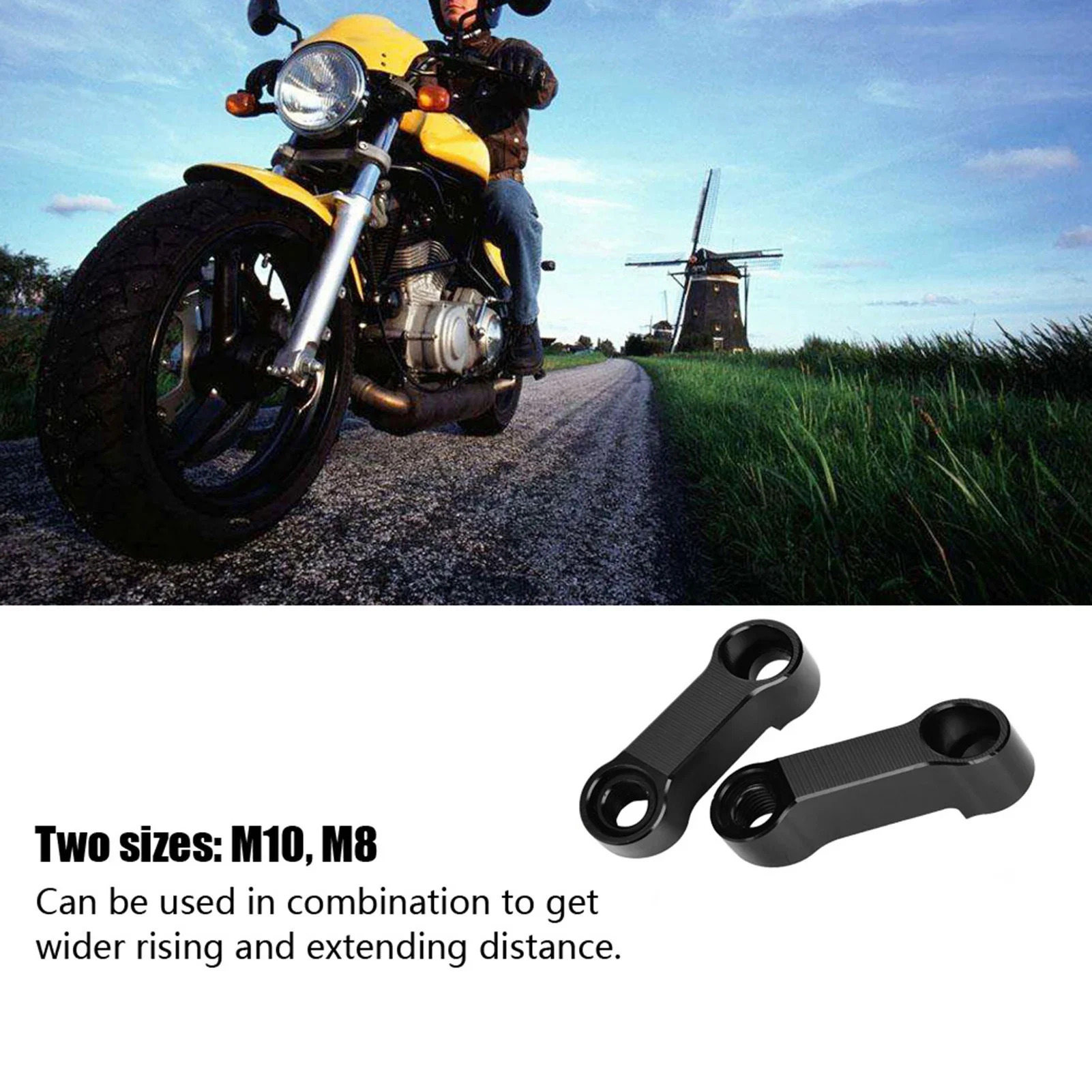10mm 8mm Motorcycle Rearview Mirror Adapter Kit Riser Mount Extender Mirror Adapter Mirror Adapter Kit Motorcycle Mirror Adapter