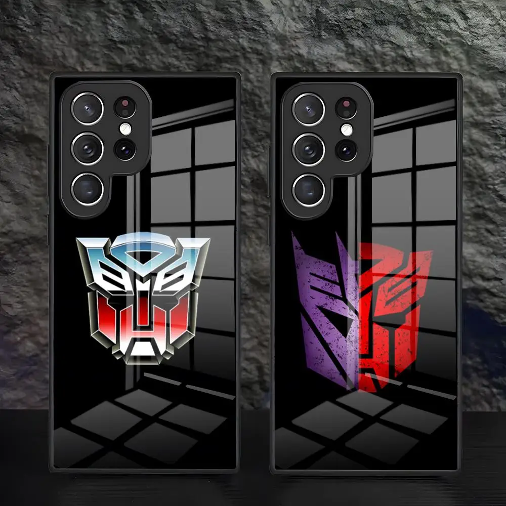 LOGO T-Transformers-s Phone Case For Samsung S26 S25 S24 FE S23 S22 S21 Plus S20 Ultra Note20Ultra Black Glass Cover