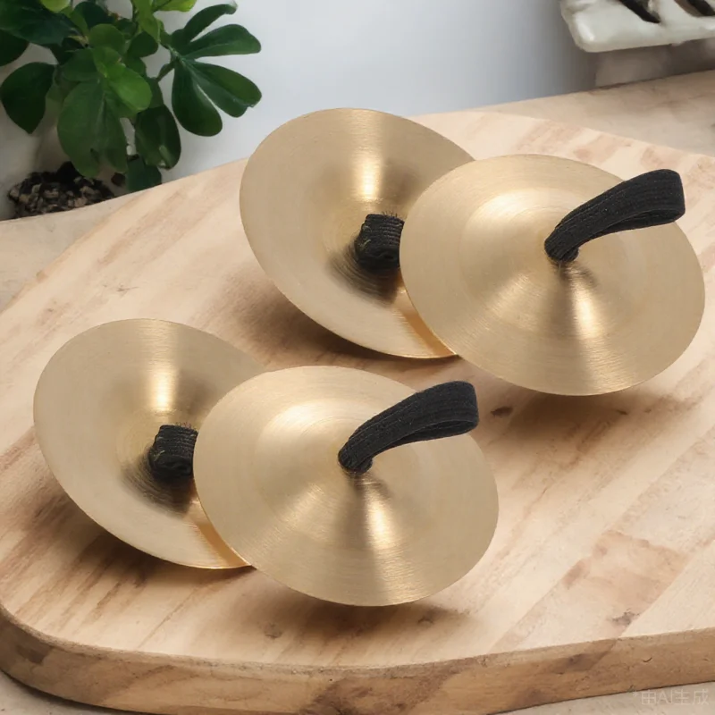 

4pcs Copper Cymbals For Durable 'S Percussion Instruments Clear Sound Finger Cymbals For Belly Dancing Party Ball