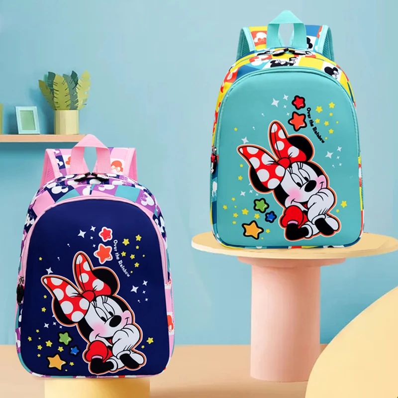 

Disney Minnie Mouse Cartoon School Bags Girls Backpack Children Primary Students Schoolbag Kindergarten Composite Bag Mochila