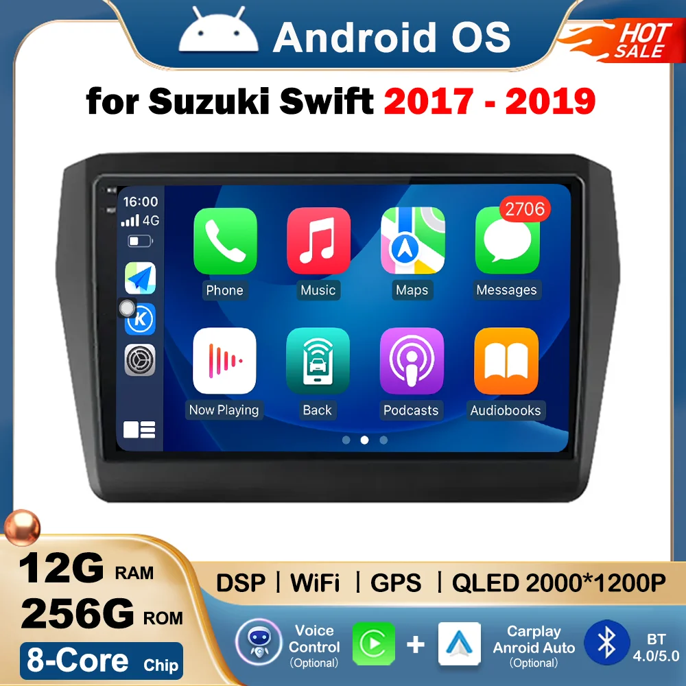 

for Suzuki Swift 2017 - 2019 Car Radio Video Mulltmedia Player GPS Android OS DSP Stereo BT 2.5D IPS HD Touch Screen Auto Tools