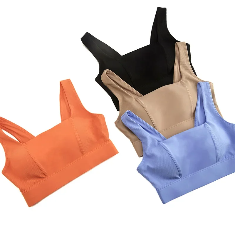 Women Sports Bra Quick Dry Gym Workout Vest High Impact Shockproof Brassiere Stretch Yoga Fitness Top Padded Athletic Undershirt