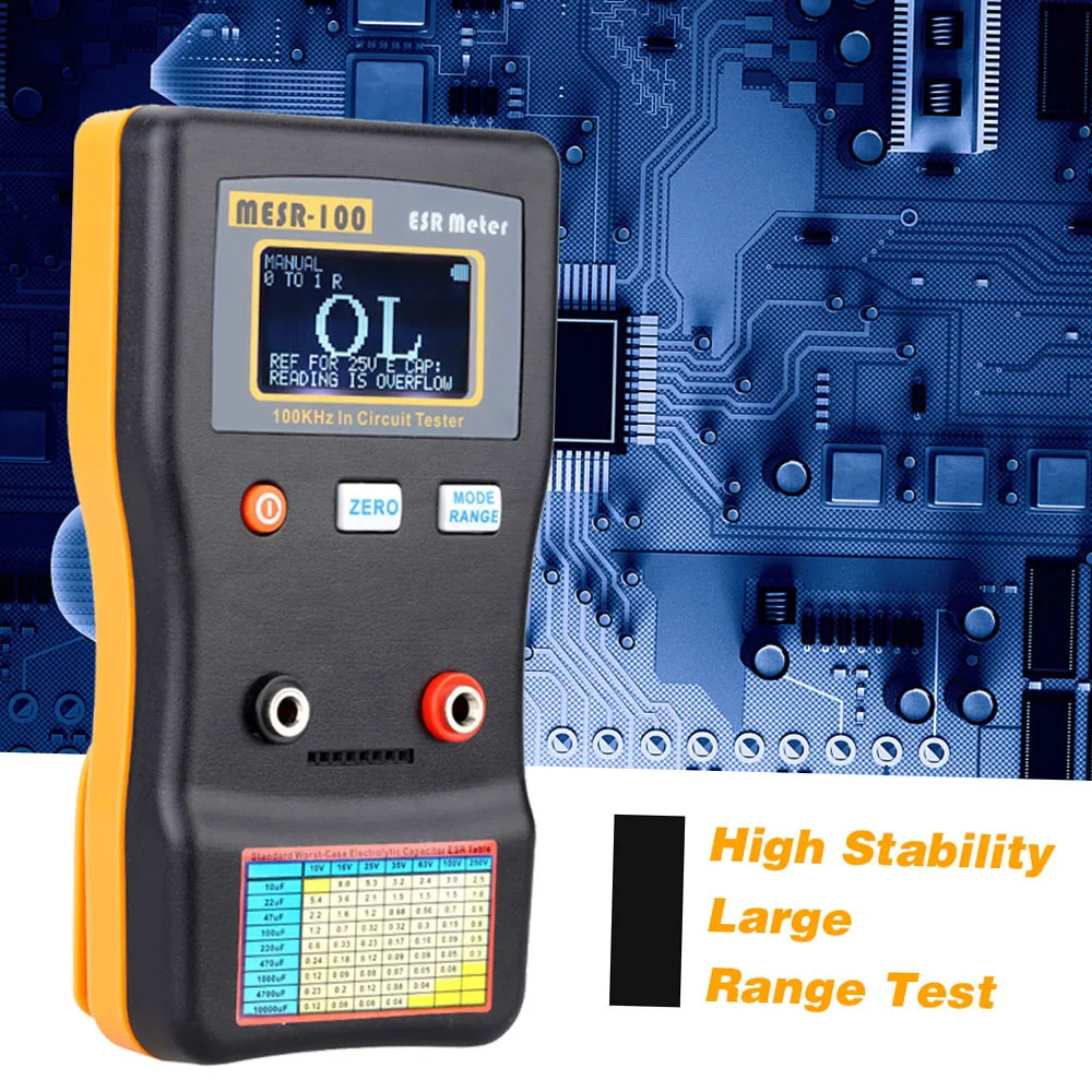 MESR-100 ESR Capacitor Tester Ohm Meter Measuring Internal Resistance of Capacitor Capacitance Circuit Tester Capacitor Meter