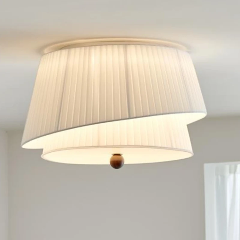 Japanese Minimalist Style Bedroom/Dining Room Restaurant Cloth Ceiling Light Vintage Novelty Rotundity Home Accessories Fixtures