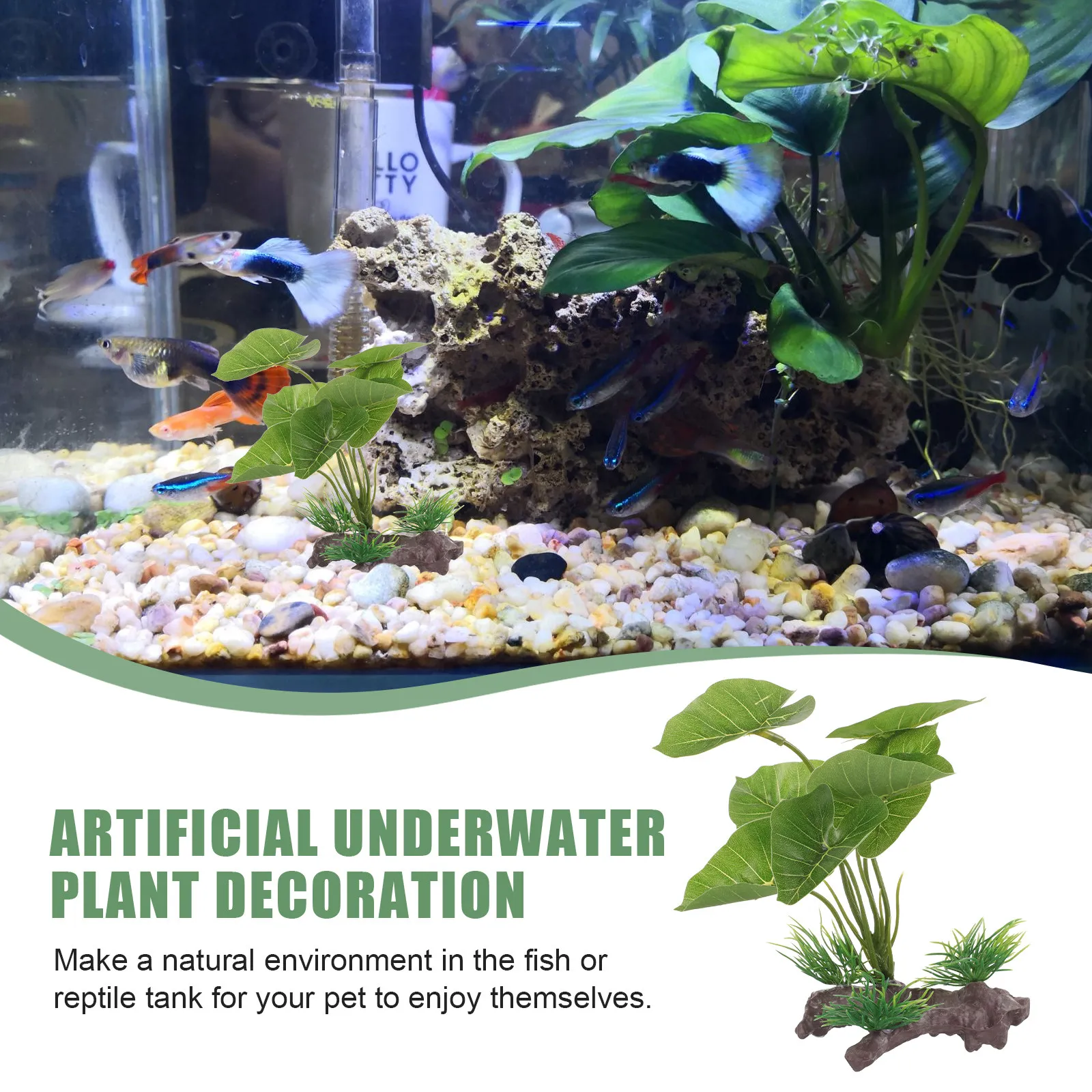 リアルなプラスチック製水槽用植物、魚タンクや爬虫類テラリウム - Planted Aquarium Care のレビューと価格