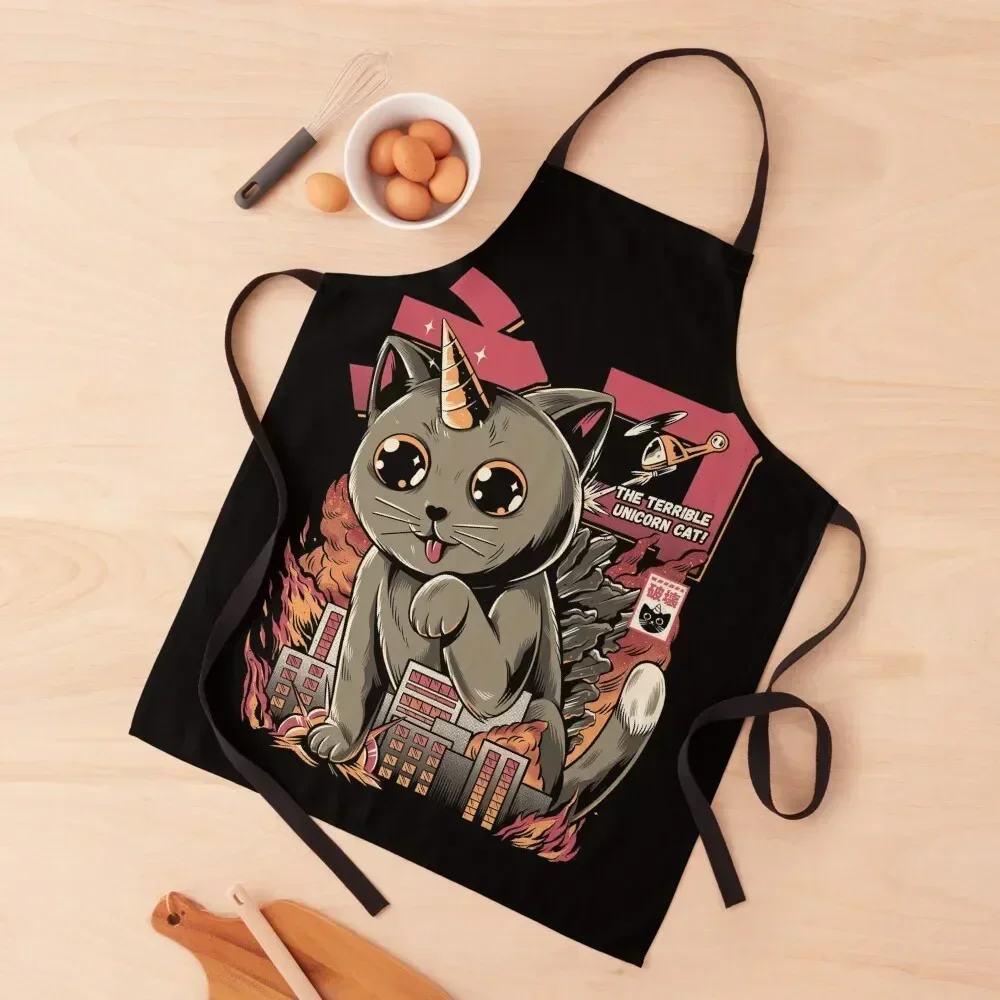 

Catzilla Apron Home Utensils Christmas gift Useful Things For Kitchen Household Items Apron