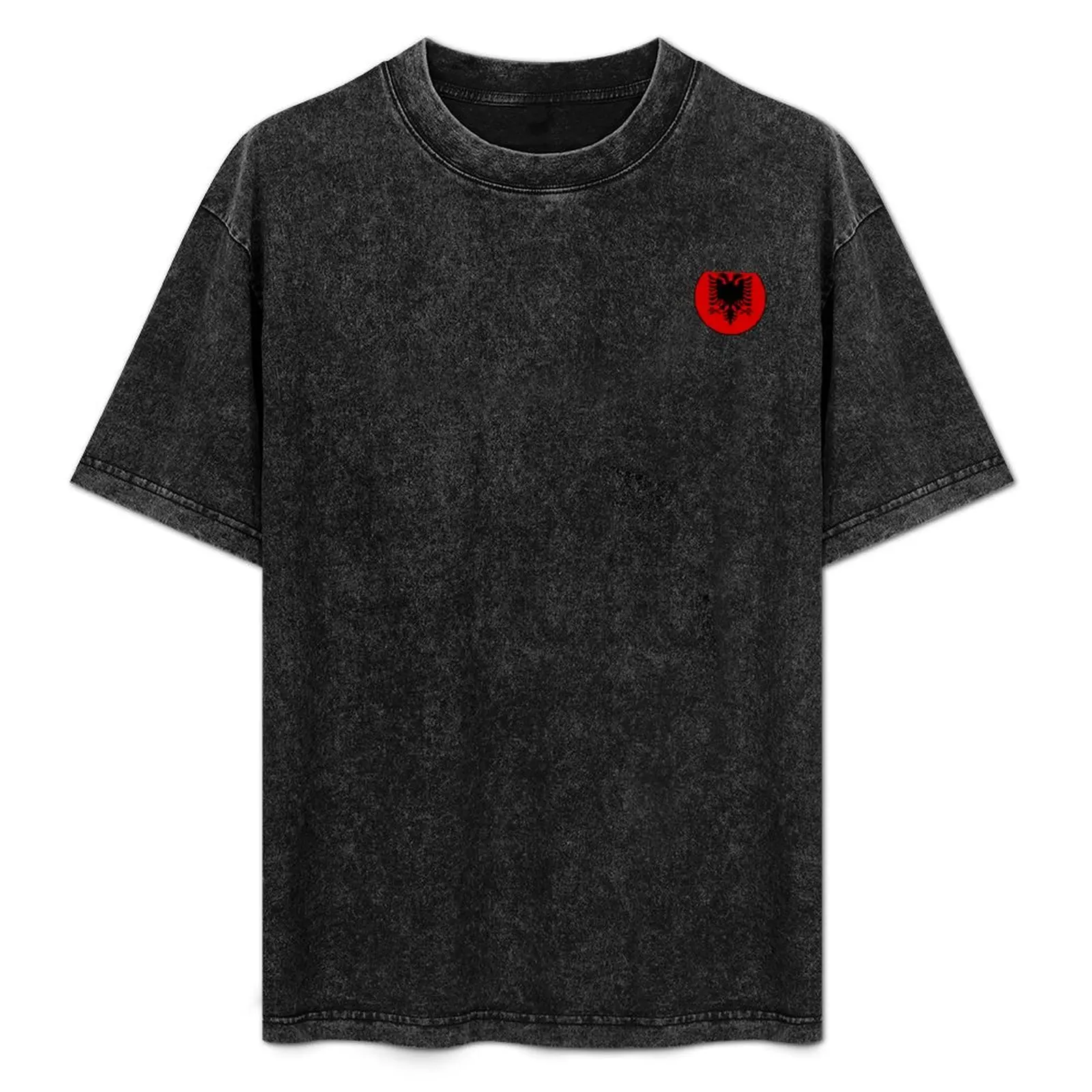 

Albania flag round T-Shirt custom t-shirts graphic shirts tees mens cotton t shirts