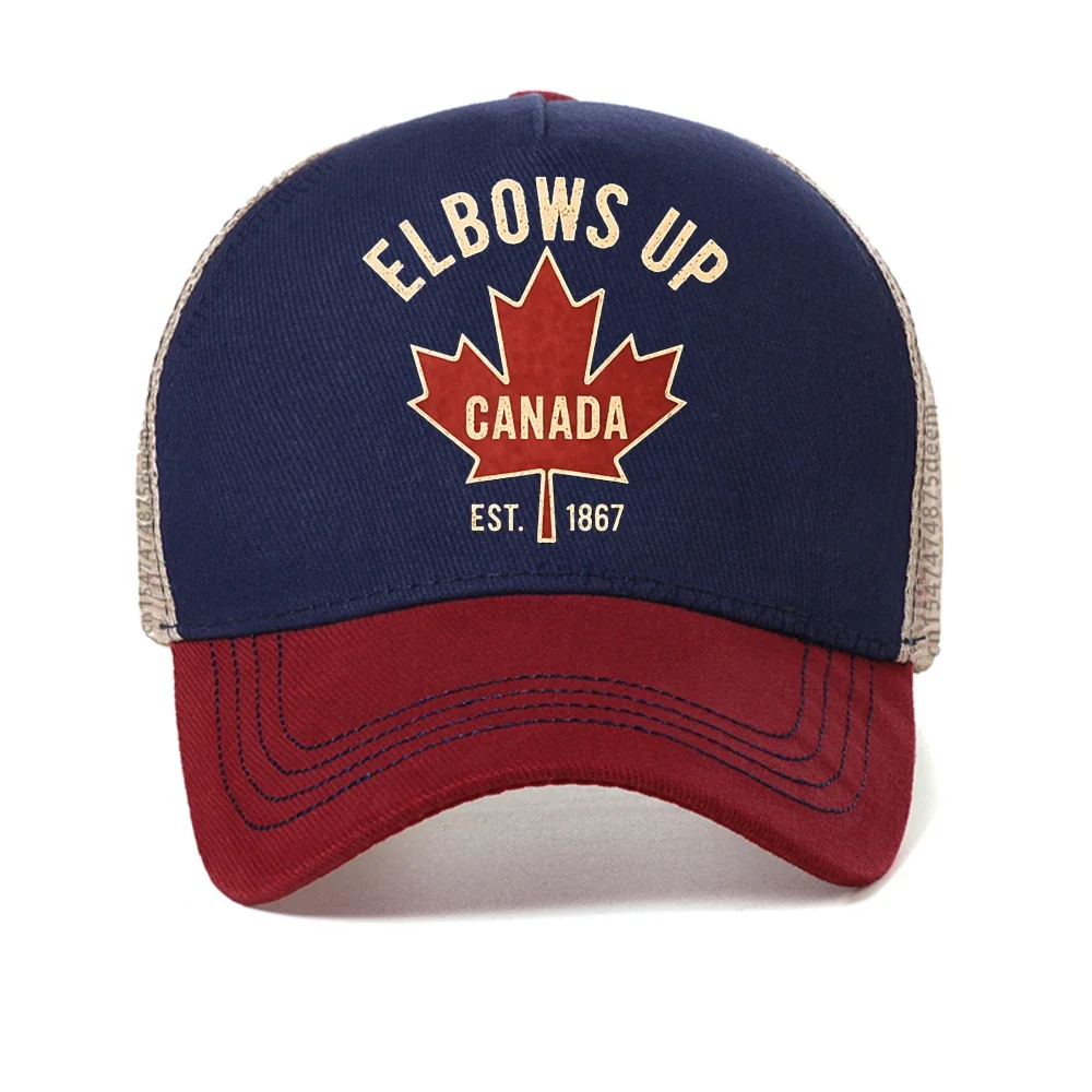 Elbows Up Canada est 1867 Baseball Cap canada Maple Leaf baseball cap Adjustable summer Mesh Breathable hats