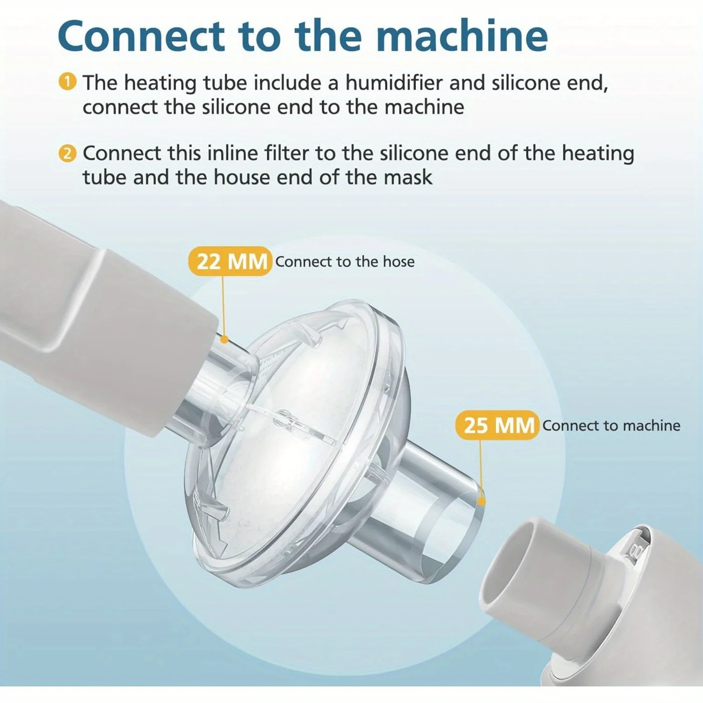 Filters for Cpap Machine-12 Pcs Cpap Filters fit Inline Filters Compatible with Resmed and Any Machine Size 22mm,25mm Cpap Tube