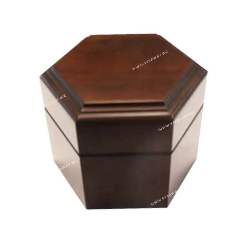 U1008 RTS Western Style Wood Cremation Urn Human Ash Funeral Supplies Wholesale Cheap and Fine Pet Urn Made of Poplar Wood