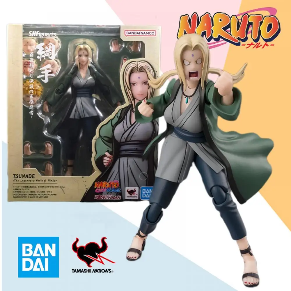 

In Stock Bandai SHF NARUTO TSUNADE The Legendary Medical Ninja Anime full Action Figure Finished Model Kit Toy Gift for kids