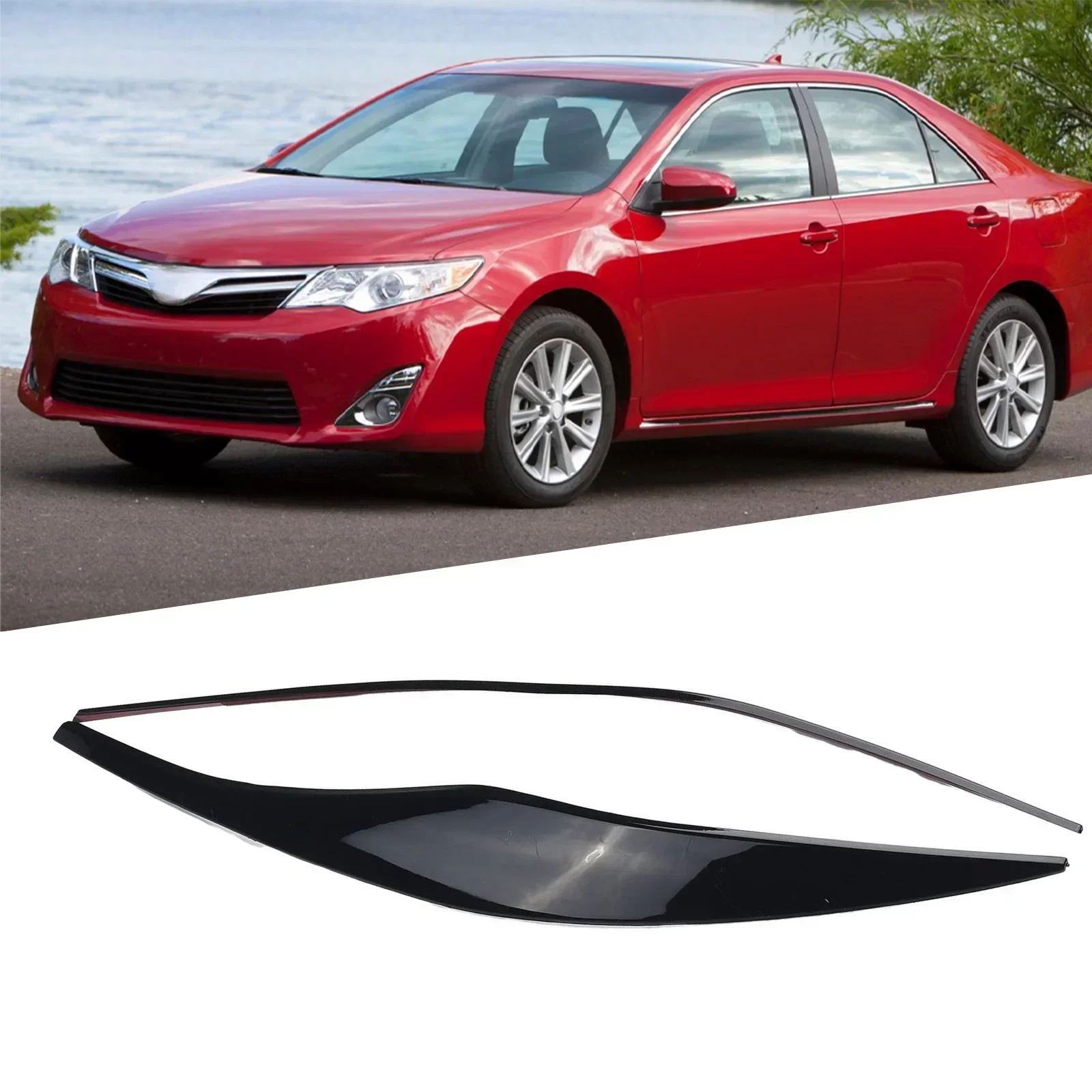 

For BMW 3 Series E90 E91 Headlight Eyebrow Eyelid Trim 2Pcs 2005 2011 Tape Back Installation No Modifications Necessary