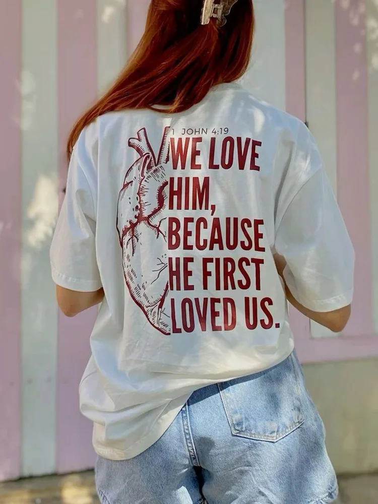 T-shirts imprimés au dos Christian, T-shirt de foi en Jésus, T-shirt avec verset biblique, Streetwear, Vêtements religieux unisexes pour femmes