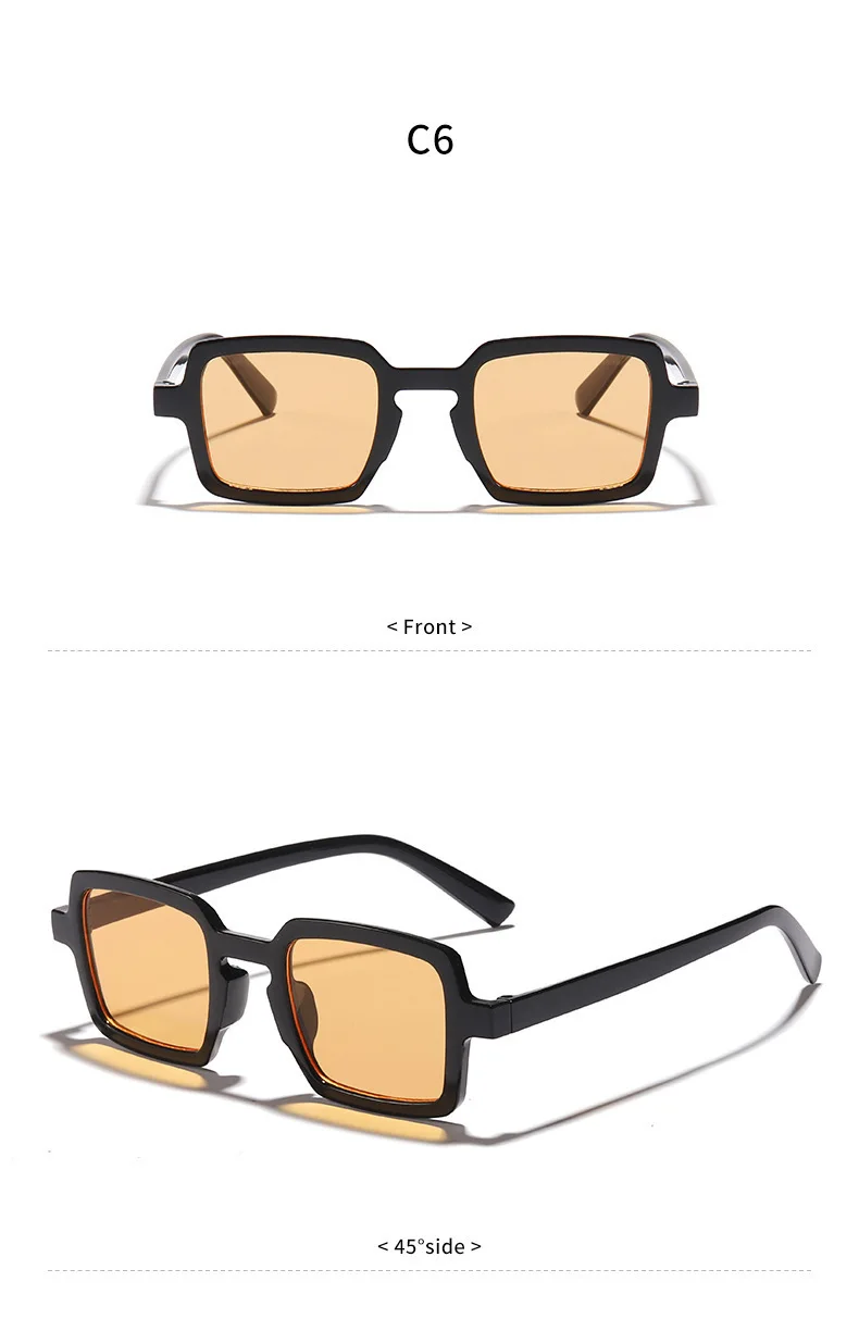 Vintage quadratische Sonnenbrille für Damen und Herren, rechteckige Sonnenbrille, ovale Sonnenbrille für Damen und Herren – Detail 13