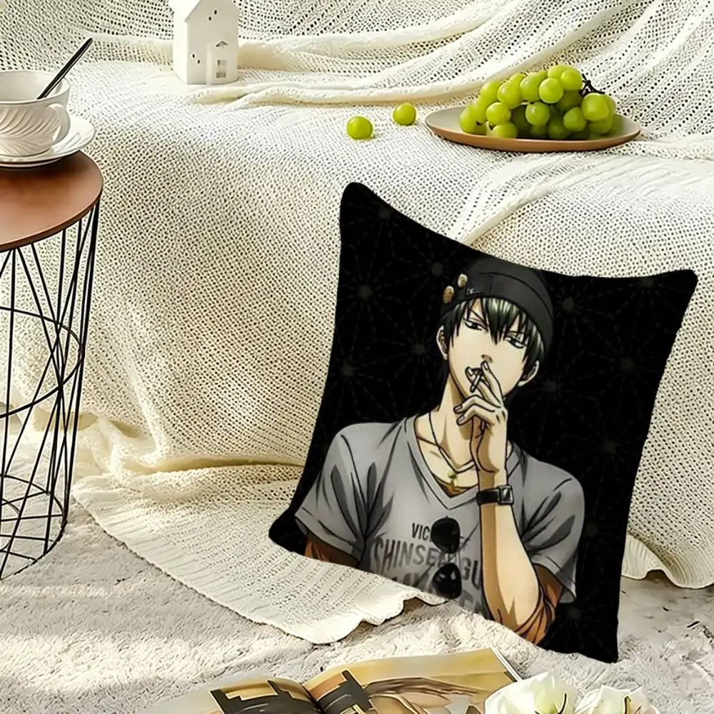 Gintama Hijikata Toushirou Soft Pillow Shell For Sofa Living Space Bedroom Headboard Backrest Square Cushion Cozy