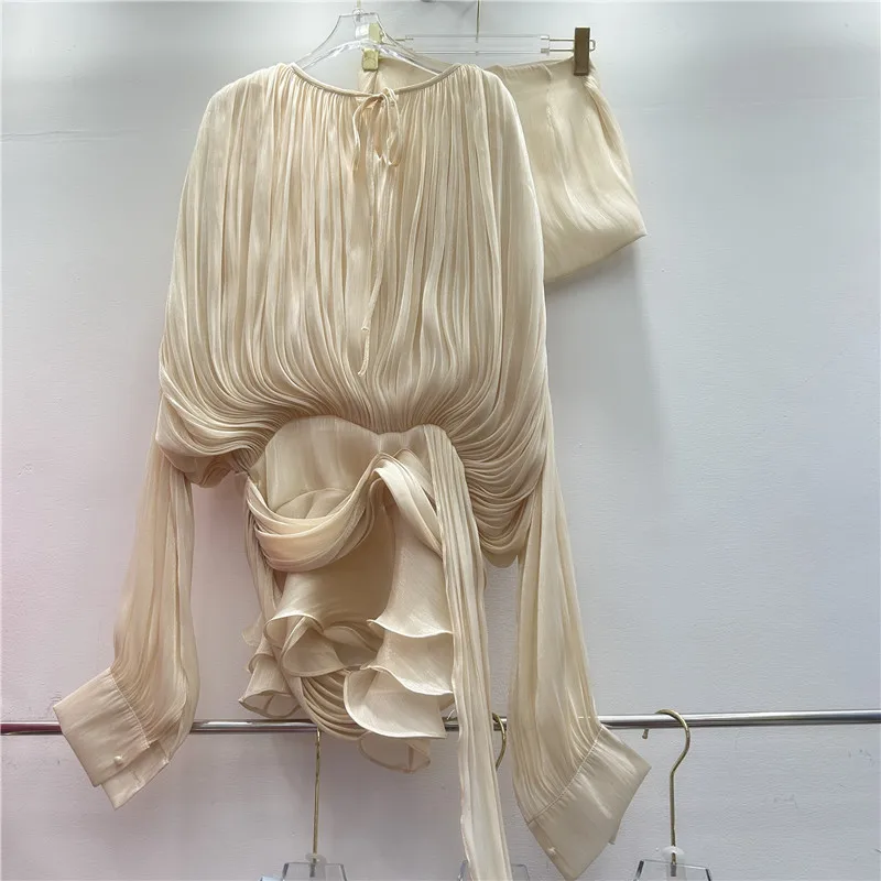 Dress Women Dresses A Line Vestidos Round Neck Tight Waist Irregular Hem Short Leggings Elegant Splice Party Night  2026 Spring
