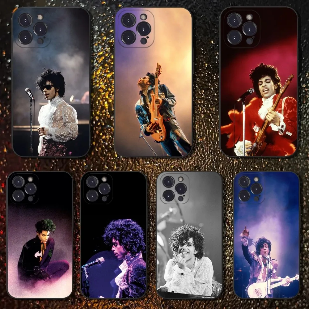 

Singer Prince Rogers Nelson Phone Case For iPhone 16,15,14,13,12,11 Plus,Pro Max,XS,X,XR,SE,Mini,8,7,Soft Silicone Black Cover