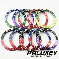 38mm GMT Red Blue Purple Black Green GMT Aluminum Bezel Sloping Diving Watch Insert Watch Replace Watch Bezel Inserts Ring