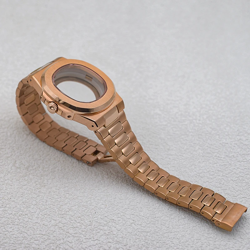 Nautilus Watch Case Fit Seiko NH35 NH36 7002 7S26 4R35 Japan Automatic Movement Stainless Steel Watch Strap 20ATM Waterproof