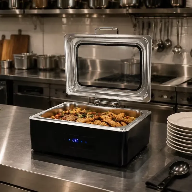 Cucina Catering Equipment Buffet Commercial Electric Touchscreen Chafing Dish Catering Food Warmer Stainless Steel Server